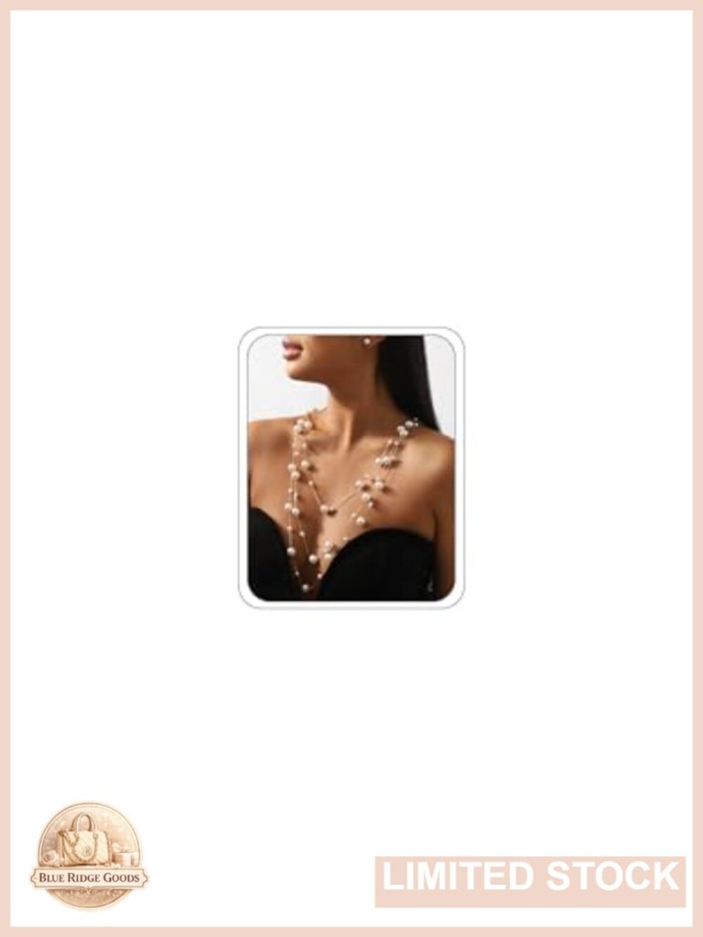 Long Faux Pearl Necklace & Earrings Set 8mm Round 29-33"